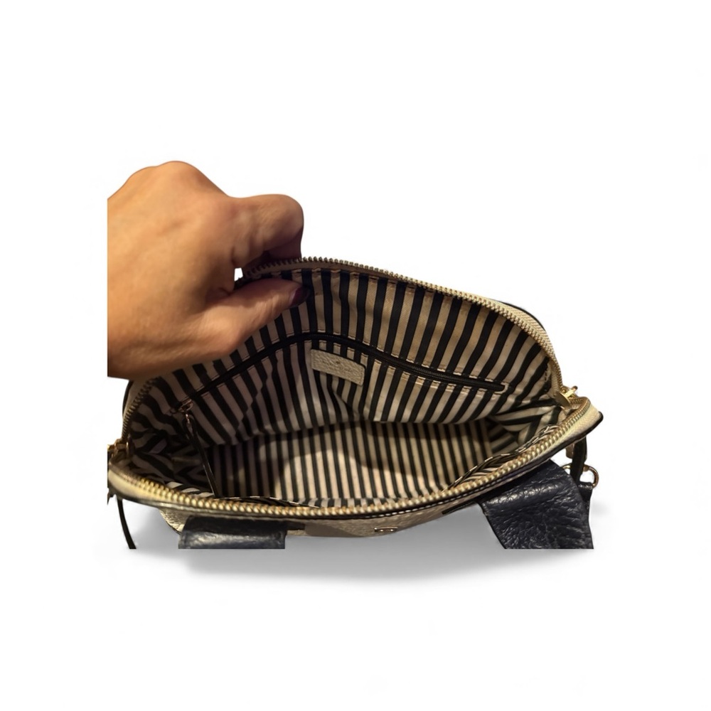 Kate Spade Southport Jenny Leather Satchel Cream Black EUC $398 Retail - Picture 5 of 5